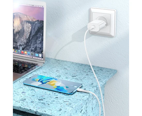 СЗУ Hoco N22 Jetta PD25W + Type-C to Type-C Белый