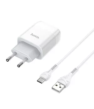 СЗУ HOCO C73A (2USB/2.4A) + Type-C Белый СЗУ HOCO C73A (2USB/2.4A) + Type-C Белый