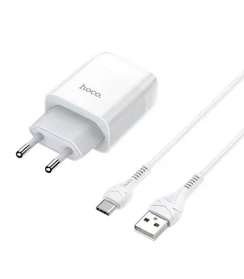 СЗУ HOCO C73A (2USB / 2.4A) + Type-C Білий