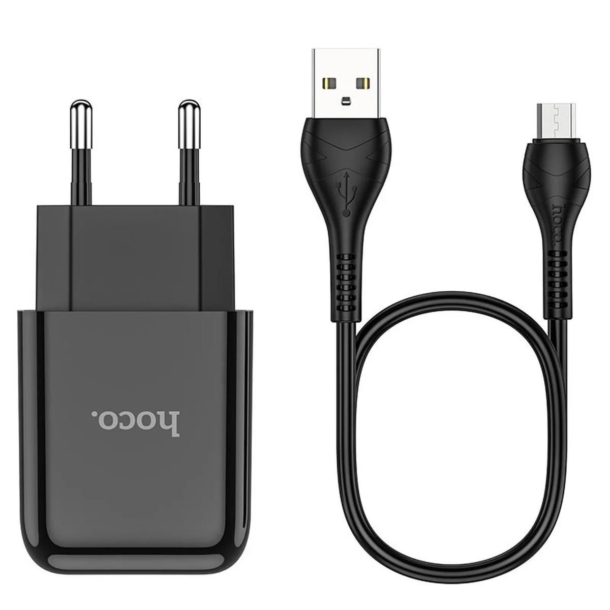 СЗУ HOCO N2 (1USB / 2.1A) + USB - MicroUSB Чорний