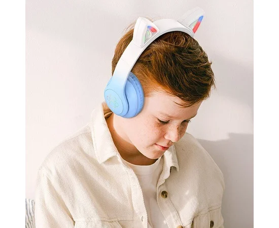 Накладні бездротові навушники Hoco W42 Cat Crystal Blue