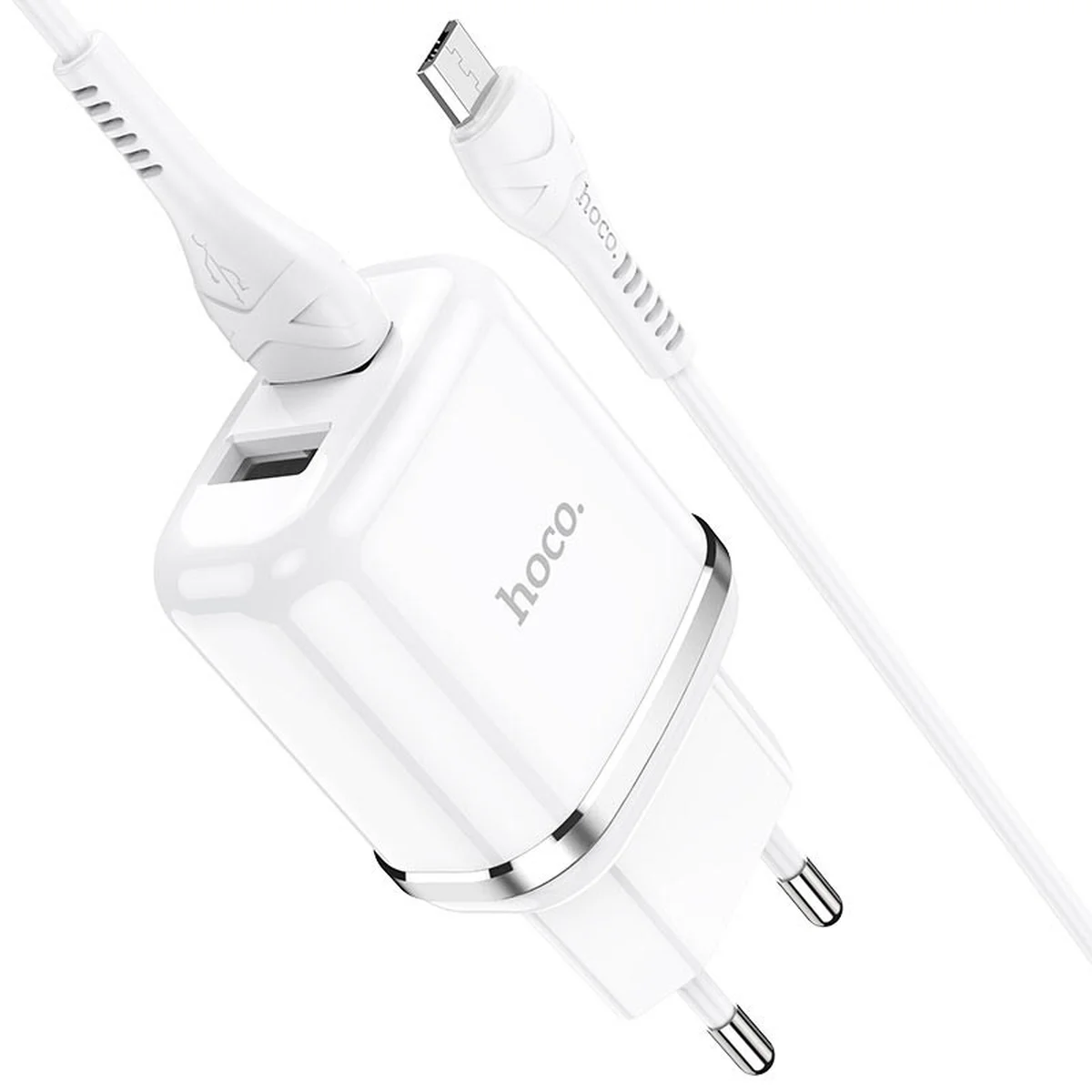 СЗУ Hoco N4 (2USB/2.4A) + MicroUSB Белый