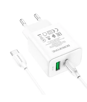 СЗУ Borofone BA67A PD20W+QC3.0 + Type-C + Type-C Білий