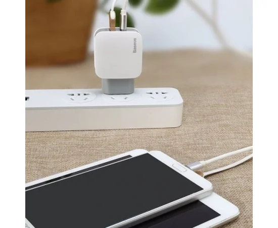СЗУ Baseus Letour Charger EU (2USB 2.4A) Белый / Серый
