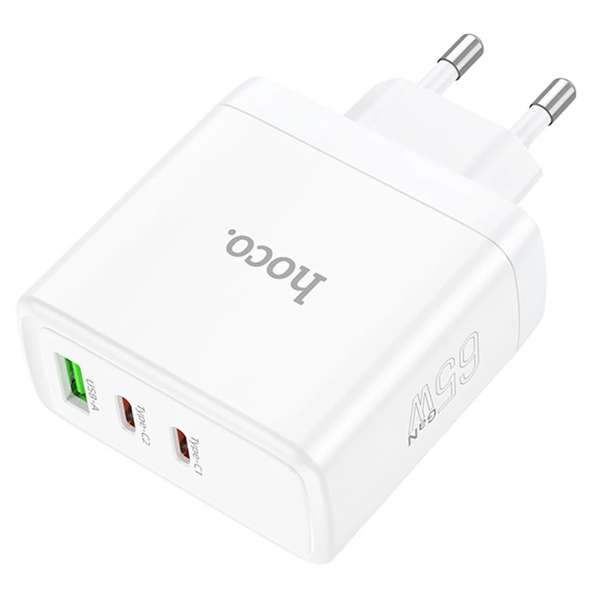 СЗУ Hoco N30 Glory PD65W (2Type-C/1USB) White