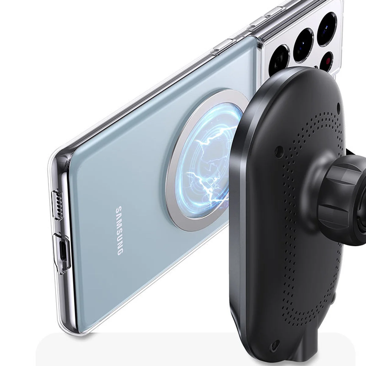 Автодержатель с БЗУ Usams US-CD182 15W Air Vent Black