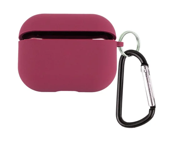 Силіконовий футляр з мікрофіброю для навушників Airpods Pro 2 Бордовий / Plum