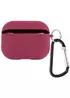 Силиконовый футляр с микрофиброй для наушников Airpods Pro 2 Бордовый / Plum