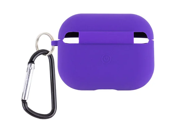 Силиконовый футляр с микрофиброй для наушников Airpods Pro 2 Фиолетовый / Ultra Violet