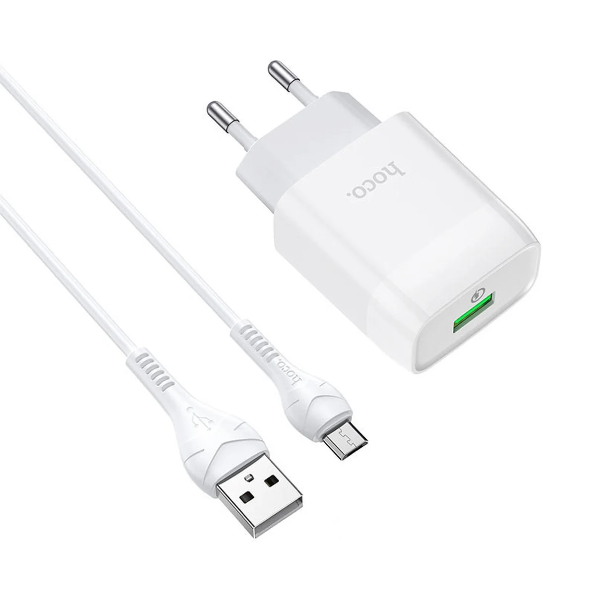 СЗУ Hoco C72Q QC3.0 (1USB/2A) + MicroUSB Белый