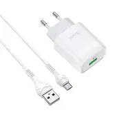 СЗУ Hoco C72Q QC3.0 (1USB / 2A) + MicroUSB Білий