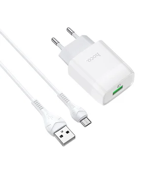 СЗУ Hoco C72Q QC3.0 (1USB/2A) + MicroUSB Белый СЗУ Hoco C72Q QC3.0 (1USB/2A) + MicroUSB Белый