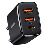 СЗУ Baseus Compact Quick Charger 30W QC+ PD (1Type-C + 2USB) (CCXJ-E) Чорний