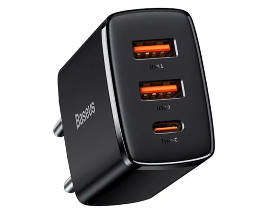 СЗУ Baseus Compact Quick Charger 30W QC+ PD (1Type-C + 2USB) (CCXJ-E) Черный
