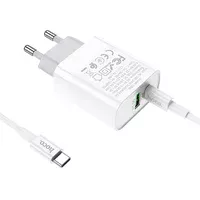 СЗУ HOCO C80A Rapido PD+QC3.0 Type-C + USB + Type-C to Type-C Білий