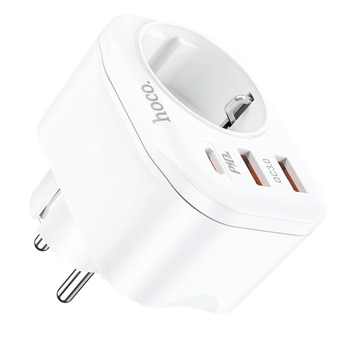 СЗУ Hoco NS3 Multifunctional PD20W (2USB/1Type-C/1xSocket) White
