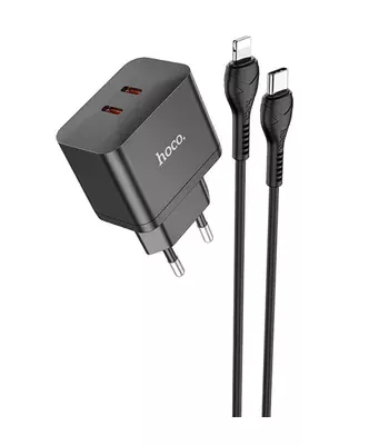 СЗУ Hoco N29 PD35W (2Type-C) + Type-C + Lightning Black