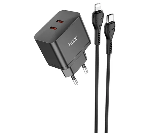 СЗУ Hoco N29 PD35W (2Type-C) + Type-C + Lightning Black