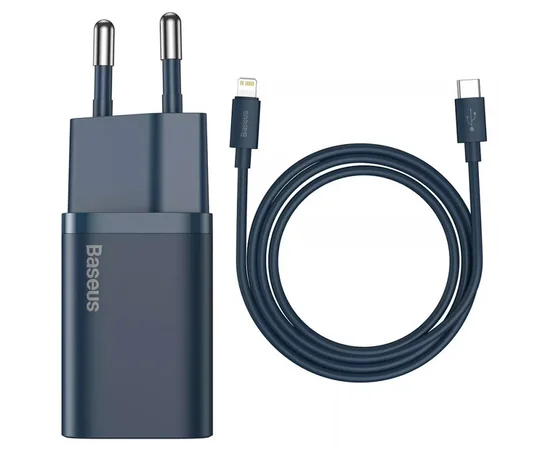 СЗУ Baseus Super Si Quick Charger 1C 20W + кабель Type-C to Lightning (TZCCSUP-B) Синий