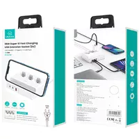 СЗУ Usams US-CC160 P1 65W Super Si Fast Charging USB Extension Socket White