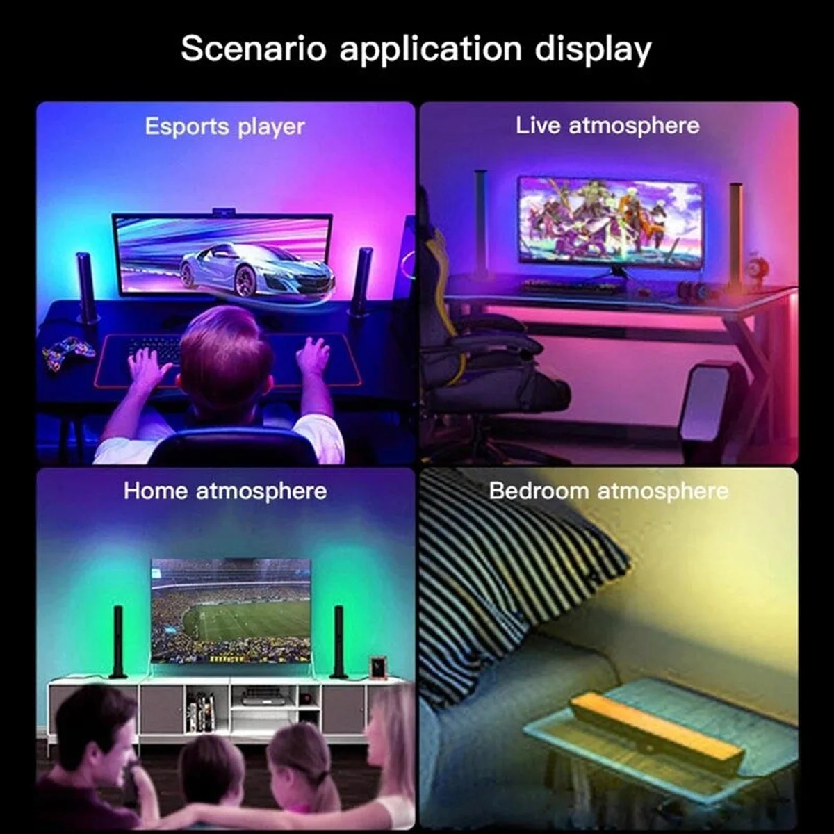 Настільна LED лампа RGB 5V Panel 1 Bluetooth dual pack USB interface with app Black