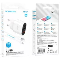 СЗУ Borofone BA63A Richy + MicroUSB Белый
