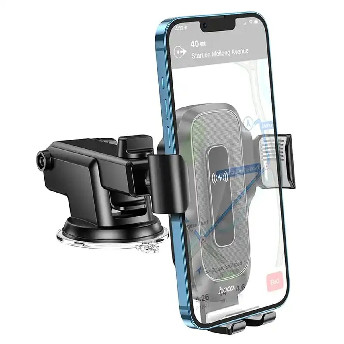 Автодержатель с БЗУ Hoco HW3 Black