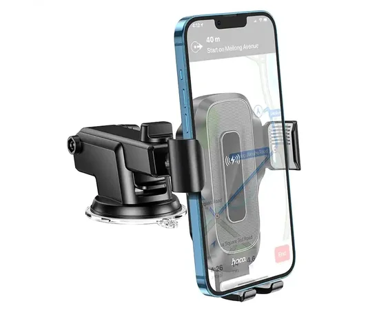 Автодержатель с БЗУ Hoco HW3 Black