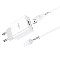 СЗУ HOCO C81A (1USB/2.1A) + MicroUSB Белый