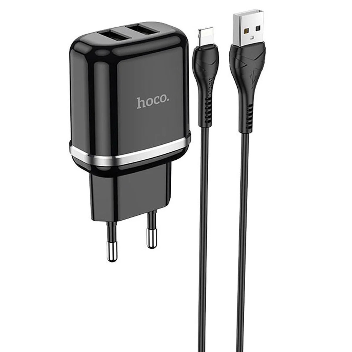 СЗУ Hoco N4 (2USB/2.4A) + Lightning Черный