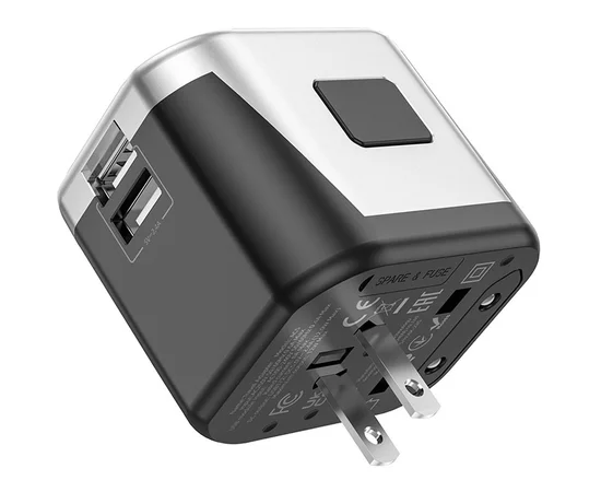 СЗУ Hoco AC5 Level 2USB+Socket Black