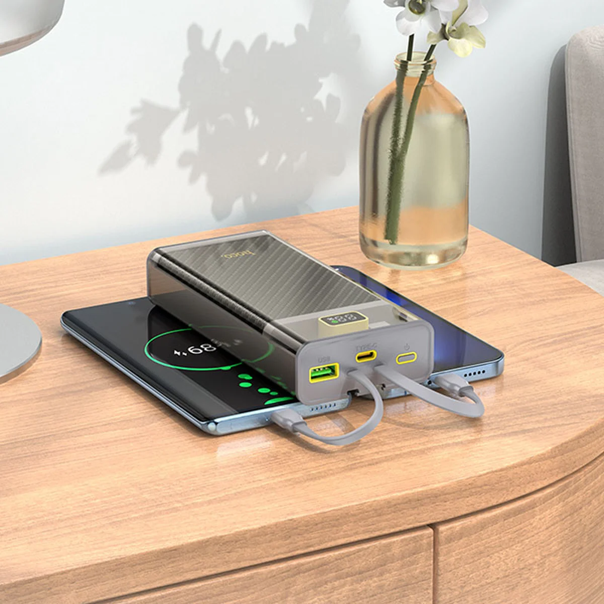 Портативний зарядний пристрій Power Bank Hoco J104A Discovery Edition 22.5W with cable 20000 mAh