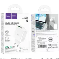 СЗУ Hoco C113A Awesome PD65W (1USB/1Type-C) + Type-C to Type-C White