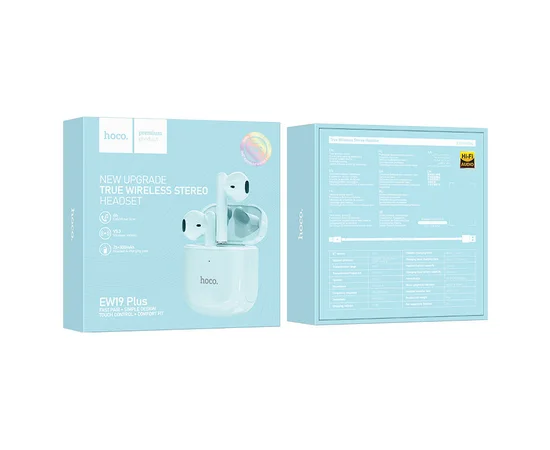Беспроводные TWS наушники Hoco EW19 Plus Sierra Blue