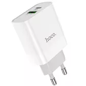 СЗУ HOCO C80A Plus Rapido PD20W+QC3.0 (1Type-C/1USB) White