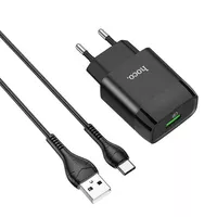 СЗУ Hoco C72A (1USB/2.1A) + Type-C Черный