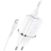 СЗУ Hoco N4 (2USB/2.4A) + MicroUSB Белый