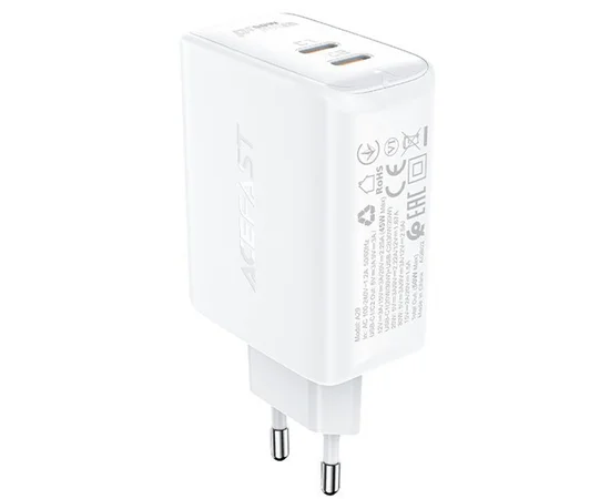 СЗУ Acefast A29 PD50W GaN (USB-C+USB-C) dual port White