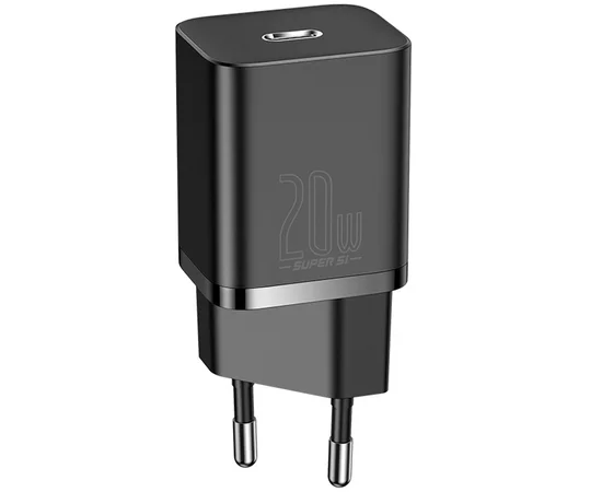 СЗУ Baseus Super Si Quick Charger 1C 20W + кабель Type-C to Lightning Чорний