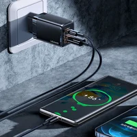 СЗУ Usams US-CC137 T41 47W GaN PD + QC Mini Черный