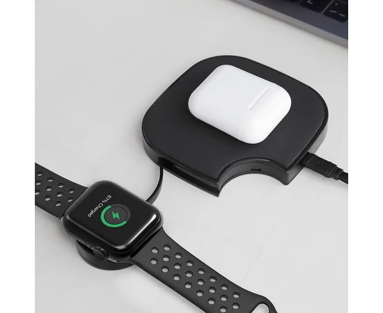 Беспроводное зарядное устройство HOCO S5 2in1 Черный