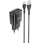 СЗУ HOCO C88A (2USB/2.4A) + Type-C Черный