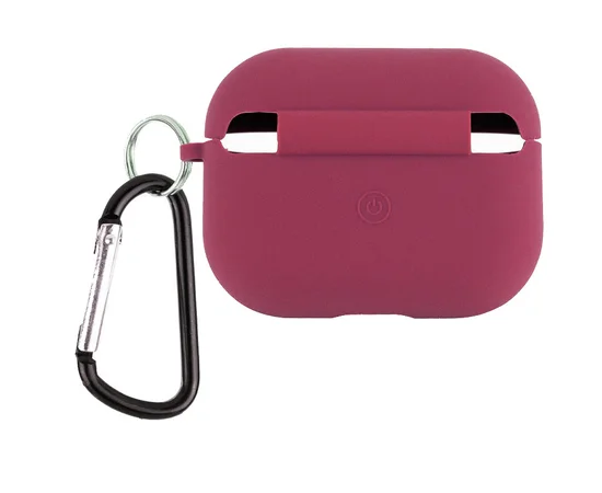 Силіконовий футляр з мікрофіброю для навушників Airpods Pro 2 Бордовий / Plum