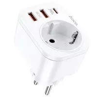 СЗУ Hoco NS3 Multifunctional PD20W (2USB/1Type-C/1xSocket) White