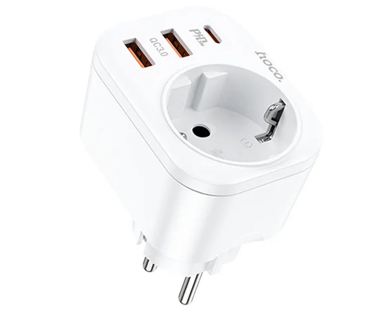 СЗУ Hoco NS3 Multifunctional PD20W (2USB/1Type-C/1xSocket) White