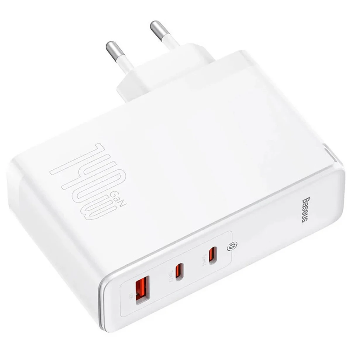 СЗУ Baseus GaN5 Pro 2Type-C+USB 140W EU (with Type-C to Type-C 140W (1m)) (CCGP100201) White