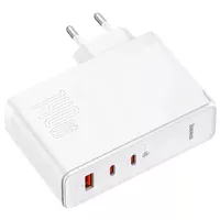 СЗУ Baseus GaN5 Pro 2Type-C+USB 140W EU (with Type-C to Type-C 140W (1m)) (CCGP100201) White