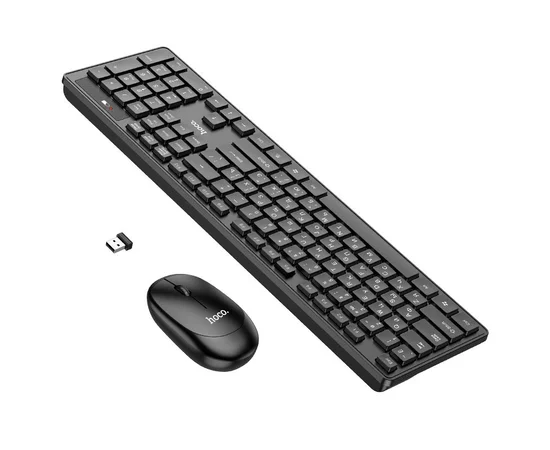 Набор клавиатура (кир.) + мышь Hoco GM17, беспроводной Черный