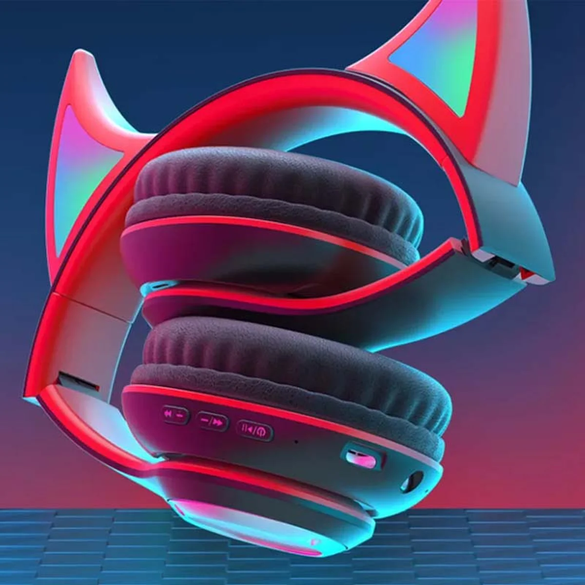 Накладные беспроводные наушники Devil's Horn STN-29 Black / Red