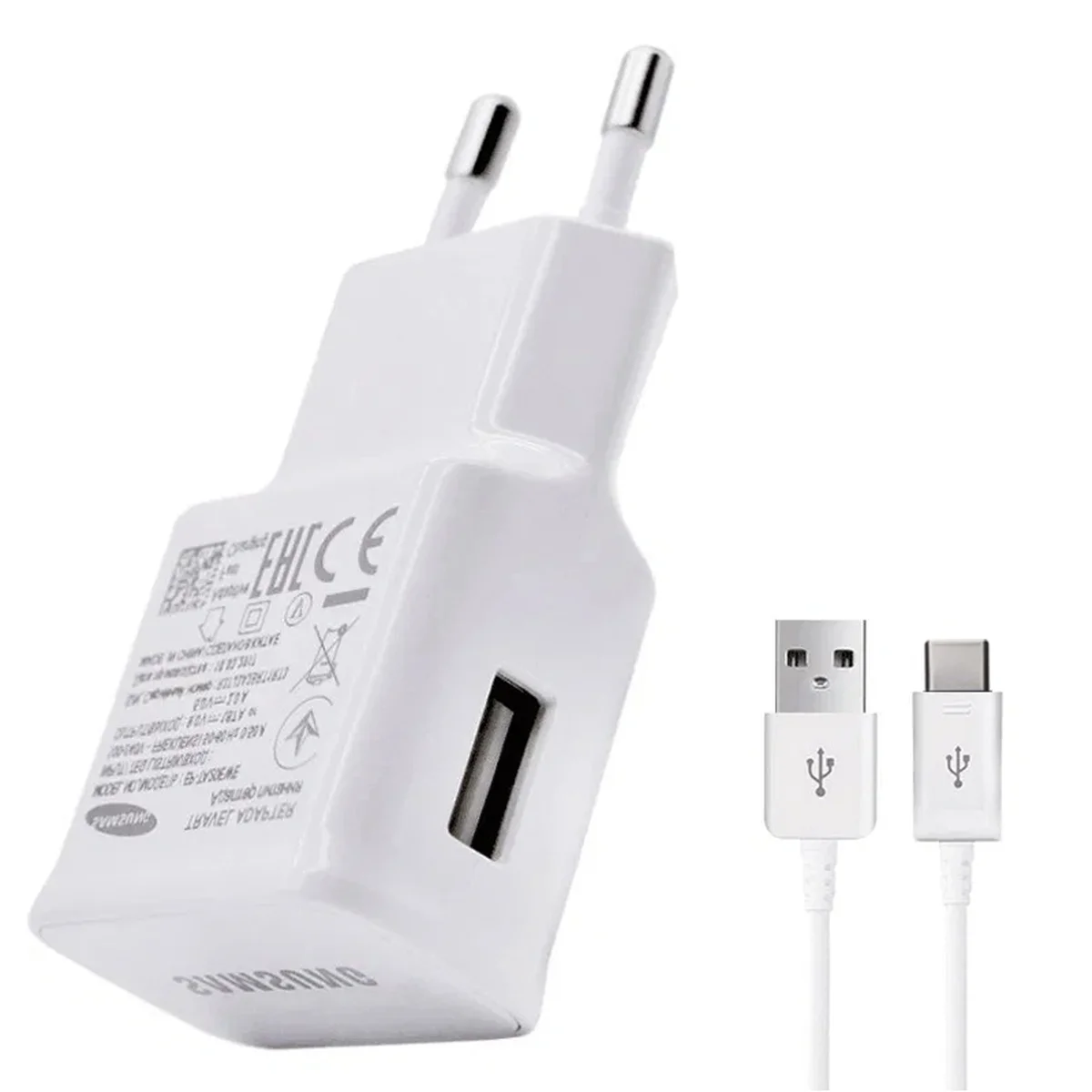 СЗУ Samsung Travel Adapter (2A/15W) + кабель USB to Type-C, в упак. Белый